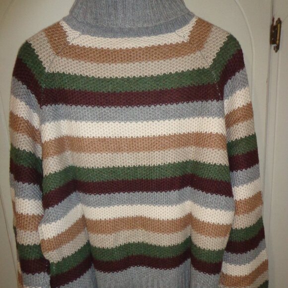NWT Krimson Klover Jill Sweater L Turtleneck Stripes Merino Wool/Alpaca - Picture 2 of 16